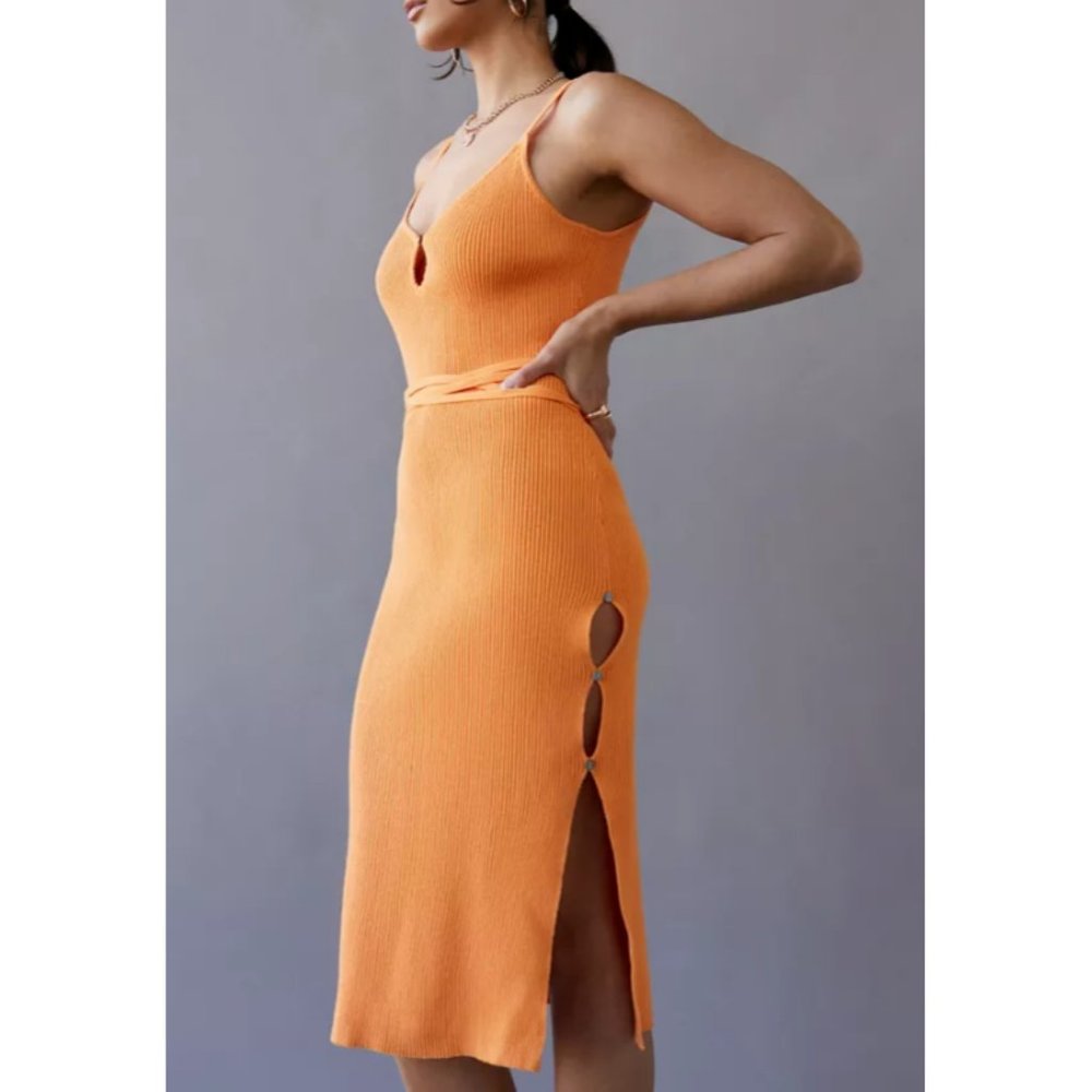 Rationalle Worn once Naisha Midi‎ Dress Ribbed knit  Size  M